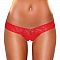Красные трусики-тонг с жемчужной нитью