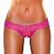 Розовые трусики-тонг с жемчужной нитью