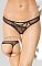 Оригинальные трусики-стринг с кружевами и стразами