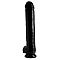 Чёрный фаллоимитатор-гигант на присоске - 43 см.