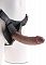 Коричневый страпон на трусиках Strap-on Harness Cock - 20,3 см.