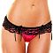 Прелестные трусики-стринги с широким кружевным пояском