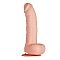 Телесный фаллоимитатор PURRFECT SILICONE DELUXE DONG 8.5INCH - 21 см.