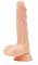 Фаллоимитатор с мошонкой A-toys на присоске - 17,5 см.