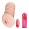 Мастурбатор с вибро Сладкая Акими, 14 см, Телесный