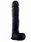 Чёрный фаллоимитатор Realistic Cock 15 With Scrotum - 38 см.