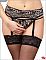 Пояс и контактные трусики-стринги из чёрно-белого кружева