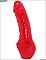 Красный гелевый фаллоимитатор с утолщением - 20,6 см.