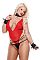 Тедди Red Hot Teddy Set Queen size со стрингами, манжетами и воротничком