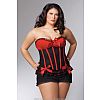 Черный корсет с красным лифом QUEEN Черный корсет с красным лифом QUEEN