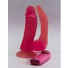 Розовый гелевый вибромассажер с выносным пультом - 17 см. Розовый гелевый вибромассажер с выносным пультом - 17 см.