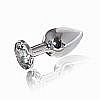   Butt Plug Silver Small Diamond