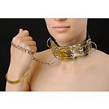 <strong>Ошейник золотой с заклепками и цепочкой 5024-8</strong> <br />
Изготовлен из искусственной кожи. <div class="charTableblock"><div><span>Материал</span>: кожзам</div><div><span>Цвет</span>: другой</div></div> Ошейник золотой с заклепками и цепочкой 5024-8
Изготовлен из искусственной кожи.