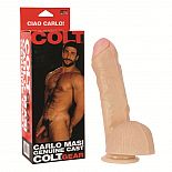 <strong>Реалистик итальянского мачо CARLO MASI - 23 см.</strong> <br />
Реалистичный фаллос-слепок итальянского горячего мачо Карло Маси. <div class="charTableblock"><div><span>Длина, см</span>: 17</div><div><span>Диаметр, см</span>: 5.5</div><div><span>Материал</span>: ПВХ (PVC)</div><div><span>Цвет</span>: телесный</div><div><span>Особенности</span>: на присоске; с мошонкой</div><div><span>Длина, см</span>: 17-20</div><div><span>Диаметр, см</span>: 5</div><div><span>Производитель</span>: California Exotic Novelties, США</div></div> Реалистик итальянского мачо CARLO MASI - 23 см. 
Реалистичный фаллос-слепок итальянского горячего мачо Карло Маси.