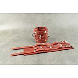 <strong>Широкие красные не подшитые наручники</strong> <br />
Застежка - 2 ремешка с пряжками с 3 сварными D-кольцами, без соединительной фиксации не подшитые. <div class="charTableblock"><div><span>Материал</span>: кожа</div><div><span>Цвет</span>: красный, розовый</div><div><span>Производитель</span>: Beastly, Россия</div></div> Широкие красные не подшитые наручники
Застежка - 2 ремешка с пряжками с 3 сварными D-кольцами, без соединительной фиксации не подшитые.