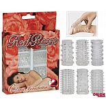 <strong>Набор из 6 насадок с шипиками Red Roses</strong> <br />
Набор из 6 эрекционных насадок прозрачного цвета на мужской половой орган. <div class="charTableblock"><div><span>Материал</span>: TPE / TPR</div><div><span>Производитель</span>: Orion, Германия</div></div> Набор из 6 насадок с шипиками Red Roses
Набор из 6 эрекционных насадок прозрачного цвета на мужской половой орган.