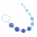 <strong>Голубая анальная цепочка Sassy Anal Beads - 26,7 см.</strong> <br />
Анальная цепочка из 10 шариков разного диаметра. <div class="charTableblock"><div><span>Длина, см</span>: 26.70</div><div><span>Диаметр, см</span>: 2.40</div><div><span>Материал</span>: ПВХ (PVC)</div><div><span>Цвет</span>: другой</div><div><span>Особенности</span>: цепочки, бусы</div><div><span>Особенности</span>: без вибрации</div><div><span>Длина, см</span>: 25 и более</div><div><span>Диаметр, см</span>: 2</div></div> Голубая анальная цепочка Sassy Anal Beads - 26,7 см.
Анальная цепочка из 10 шариков разного диаметра.