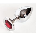 <strong>Серебристая анальная пробка с красным стразом - 9,5 см.</strong> <br />
Металлическая пробка с ограничительным основанием для безопасного использования. <div class="charTableblock"><div><span>Длина, см</span>: 9,5</div><div><span>Диаметр, см</span>: 4</div><div><span>Материал</span>: металл</div><div><span>Цвет</span>: другой</div><div><span>Особенности</span>: пробка; ювелирка</div><div><span>Особенности</span>: без вибрации; гладкая</div><div><span>Длина, см</span>: 9-12</div><div><span>Диаметр, см</span>: 4</div><div><span>Цвет кристалла</span>: красный/розовый</div></div> Серебристая анальная пробка с красным стразом - 9,5 см.
Металлическая пробка с ограничительным основанием для безопасного использования.