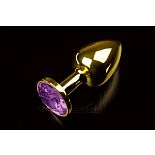 <strong>Маленькая золотистая анальная пробка с круглым кончиком и фиолетовым кристаллом - 7 см.</strong> <br />
Абсолютно безопасная анальная пробка с закругленным кончиком и прекрасным анатомическим дизайном. <div class="charTableblock"><div><span>Длина, см</span>: 7</div><div><span>Диаметр, см</span>: 3</div><div><span>Материал</span>: металл</div><div><span>Цвет</span>: другой</div><div><span>Особенности</span>: пробка; ювелирка</div><div><span>Особенности</span>: без вибрации; гладкая</div><div><span>Длина, см</span>: 5-8</div><div><span>Диаметр, см</span>: 3</div><div><span>Цвет кристалла</span>: голубой/синий/фиолетоый</div></div> Маленькая золотистая анальная пробка с круглым кончиком и фиолетовым кристаллом - 7 см.
Абсолютно безопасная анальная пробка с закругленным кончиком и прекрасным анатомическим дизайном.