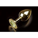 <strong>Большая золотая анальная пробка с закругленным кончиком и жёлтым кристаллом - 9 см.</strong> <br />
Очень комфортная анальная пробка с идеальным анатомическим дизайном! Благодаря закругленному кончику эта пробка не только легко входит даже в самые тугие местечки, но и максимально комфортно размещается внутри. <div class="charTableblock"><div><span>Длина, см</span>: 9</div><div><span>Диаметр, см</span>: 3,5</div><div><span>Материал</span>: металл</div><div><span>Цвет</span>: другой</div><div><span>Особенности</span>: пробка; ювелирка</div><div><span>Особенности</span>: без вибрации; гладкая</div><div><span>Длина, см</span>: 9-12</div><div><span>Диаметр, см</span>: 3</div><div><span>Цвет кристалла</span>: желтый/оранжевый</div></div> Большая золотая анальная пробка с закругленным кончиком и жёлтым кристаллом - 9 см.
Очень комфортная анальная пробка с идеальным анатомическим дизайном! Благодаря закругленному кончику эта пробка не только легко входит даже в самые тугие местечки, но и максимально комфортно размещается внутри.