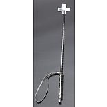 <strong>Серебристый стек с наконечником-крестом из искусственной кожи - 70 см.</strong> <br />
Состоит из деревянной рукояти и хлыста из гибкой полимерной основы, оплетённых искусственной кожей. <div class="charTableblock"><div><span>Материал</span>: кожзам</div><div><span>Производитель</span>: Sitabella, Россия</div><div><span>Длина, см</span>: 70.00</div></div> Серебристый стек с наконечником-крестом из искусственной кожи - 70 см.
Состоит из деревянной рукояти и хлыста из гибкой полимерной основы, оплетённых искусственной кожей.