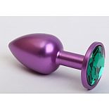 <strong>Фиолетовая анальная пробка с зеленым стразом - 7,6 см.</strong> <br />
Металлическая анальная пробка с ограничительным основанием для безопасного основания и кристаллом. <div class="charTableblock"><div><span>Длина, см</span>: 7.60</div><div><span>Диаметр, см</span>: 2.80</div><div><span>Материал</span>: металл</div><div><span>Длина, см</span>: 5-8</div><div><span>Диаметр, см</span>: 2</div></div> Фиолетовая анальная пробка с зеленым стразом - 7,6 см.
Металлическая анальная пробка с ограничительным основанием для безопасного основания и кристаллом.