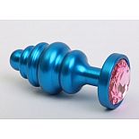 <strong>Синяя ребристая анальная пробка с розовым кристаллом - 7,3 см.</strong> <br />
Металлическая анальная пробка с ограничительным основанием для безопасного использования и кристаллом. <div class="charTableblock"><div><span>Длина, см</span>: 7.30</div><div><span>Диаметр, см</span>: 2.90</div><div><span>Материал</span>: металл</div><div><span>Длина, см</span>: 5-8</div><div><span>Диаметр, см</span>: 2</div></div> Синяя ребристая анальная пробка с розовым кристаллом - 7,3 см.
Металлическая анальная пробка с ограничительным основанием для безопасного использования и кристаллом.