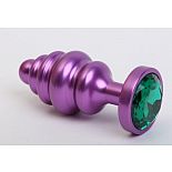 <strong>Фиолетовая ребристая анальная пробка с зеленым кристаллом - 7,3 см.</strong> <br />
Металлическая анальная пробка с ограничительным основанием для безопасного использования и кристаллом. <div class="charTableblock"><div><span>Длина, см</span>: 7.30</div><div><span>Диаметр, см</span>: 2.90</div><div><span>Материал</span>: металл</div><div><span>Длина, см</span>: 5-8</div><div><span>Диаметр, см</span>: 2</div></div> Фиолетовая ребристая анальная пробка с зеленым кристаллом - 7,3 см.
Металлическая анальная пробка с ограничительным основанием для безопасного использования и кристаллом.