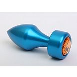 <strong>Синяя анальная пробка с жёлтым стразом - 7,8 см.</strong> <br />
Металлическая анальная пробка с ограничительным основанием для безопасного использования и кристаллом. <div class="charTableblock"><div><span>Длина, см</span>: 7.80</div><div><span>Диаметр, см</span>: 2.90</div><div><span>Материал</span>: металл</div><div><span>Длина, см</span>: 5-8</div><div><span>Диаметр, см</span>: 2</div></div> Синяя анальная пробка с жёлтым стразом - 7,8 см.
Металлическая анальная пробка с ограничительным основанием для безопасного использования и кристаллом.