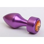 <strong>Фиолетовая анальная пробка с широким основанием и жёлтым кристаллом - 7,8 см.</strong> <br />
Металлическая анальная пробка с широким основанием, декорированным кристаллом. <div class="charTableblock"><div><span>Длина, см</span>: 7.80</div><div><span>Диаметр, см</span>: 2.90</div><div><span>Материал</span>: металл</div><div><span>Длина, см</span>: 5-8</div><div><span>Диаметр, см</span>: 2</div></div> Фиолетовая анальная пробка с широким основанием и жёлтым кристаллом - 7,8 см.
Металлическая анальная пробка с широким основанием, декорированным кристаллом.