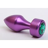 <strong>Фиолетовая анальная пробка с широким основанием и зелёным кристаллом - 7,8 см.</strong> <br />
Металлическая анальная пробка с широким основанием, декорированным кристаллом. <div class="charTableblock"><div><span>Длина, см</span>: 7.80</div><div><span>Диаметр, см</span>: 2.90</div><div><span>Материал</span>: металл</div><div><span>Длина, см</span>: 5-8</div><div><span>Диаметр, см</span>: 2</div></div> Фиолетовая анальная пробка с широким основанием и зелёным кристаллом - 7,8 см.
Металлическая анальная пробка с широким основанием, декорированным кристаллом.