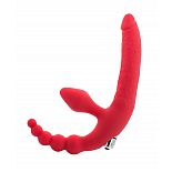 <strong>Красный безремневой страпон с вибрацией и анальным отростком</strong> <br />
Этот анатомический страпон готов доставить уникальное удовольстие обоим партнерам: его обладательница испытает удовольствие от одновременной вагинальной и анальной стимуляции, а партнер(ша) от проникновения вибратора, расположенного под идеальным углом для достижения высшей точки наслаждения. <div class="charTableblock"><div><span>Диаметр, см</span>: 3.00</div><div><span>Диаметр, см</span>: 3</div><div><span>Материал</span>: силикон</div><div><span>Производитель</span>: ToyFa, Китай</div></div> Красный безремневой страпон с вибрацией и анальным отростком
Этот анатомический страпон готов доставить уникальное удовольстие обоим партнерам: его обладательница испытает удовольствие от одновременной вагинальной и анальной стимуляции, а партнер(ша) от проникновения вибратора, расположенного под идеальным углом для достижения высшей точки наслаждения.