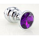 <strong>Серебристая рифлёная пробка с фиолетовым кристаллом - 9 см.</strong> <br />
Анальная пробка с ярким кристаллом внесет разнообразие в вашу интимную жизнь. <div class="charTableblock"><div><span>Длина, см</span>: 9.00</div><div><span>Диаметр, см</span>: 4.00</div><div><span>Материал</span>: металл</div><div><span>Длина, см</span>: 9-12</div><div><span>Диаметр, см</span>: 4</div></div> Серебристая рифлёная пробка с фиолетовым кристаллом - 9 см.
Анальная пробка с ярким кристаллом внесет разнообразие в вашу интимную жизнь.