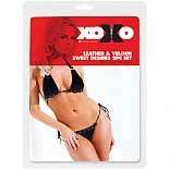 <strong>Трусики и лиф из велюра с завязками из кожи 12-225XO</strong> <br />
Эротическое бикини из черного велюра с кожаными завязками. <div class="charTableblock"><div><span>Размер</span>: XS (40-42); S (42-44); M (44-46); L (46-48)</div><div><span>Цвет</span>: черный</div></div> Трусики и лиф из велюра с завязками из кожи 12-225XO
Эротическое бикини из черного велюра с кожаными завязками.