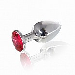  Butt Plug Silver Small Ruby 
      .