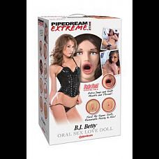 <strong>Кукла надувная PDX Dollz - BJ Betty. .</strong> <br />
Кукла надувная PDX Dolls – BJ Betty - стройная брюнетка, волосы локонами падают до плеч – обрамляя тонкие черты лица. На лице ярко выделяются голубые глаза и широко открытый рот с пухлыми губками, который призывает к оральным ласкам. Бетти – царица минета.<br/>• Реалистичная вставка вагина и анус, может использоваться как, отдельный мастурбатор.<br/>• 3D модель лица, реалистичные волосы.<br/>• Реалистичные глаза с пушистыми ресницами.<br/>• Широко открыт рот.<br/>• Реалистичные груди и соски.<br/>• Реалистичные кисти и ступни с аккуратным маникюром и педикюром.<br/>• Поворот рук на 360 градусов.<br/>• Рост: 150 см.<br/>• Имеется винил комплект для ремонта и насос.<br/>• Яркая индивидуальная упаковка из плотного картона с ручкой, с описанием и фотографиями, через прозрачное окно видно лицо куклы.<br/>• Материал: TPR, силикон, ПВХ.<br/>• Цвет телесный.<br/>Производитель: PIPEDREAM, США.<div class="charTableblock"><div><span>Материал</span>: TPE / TPR</div><div><span>Особенности</span>: женщина</div><div><span>Производитель</span>: PipeDream, США</div></div> Кукла надувная PDX Dollz - BJ Betty. .
Кукла надувная PDX Dolls – BJ Betty - стройная брюнетка, волосы локонами падают до плеч – обрамляя тонкие черты лица. На лице ярко выделяются голубые глаза и широко открытый рот с пухлыми губками, который призывает к оральным ласкам. Бетти – царица минета.<br/>• Реалистичная вставка вагина и анус, может использоваться как, отдельный мастурбатор.<br/>• 3D модель лица, реалистичные волосы.<br/>• Реалистичные глаза с пушистыми ресницами.<br/>• Широко открыт рот.<br/>• Реалистичные груди и соски.<br/>• Реалистичные кисти и ступни с аккуратным маникюром и педикюром.<br/>• Поворот рук на 360 градусов.<br/>• Рост: 150 см.<br/>• Имеется винил комплект для ремонта и насос.<br/>• Яркая индивидуальная упаковка из плотного картона с ручкой, с описанием и фотографиями, через прозрачное окно видно лицо куклы.<br/>• Материал: TPR, силикон, ПВХ.<br/>• Цвет телесный.<br/>Производитель: PIPEDREAM, США.