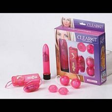 <strong>Набор из вибратора, шариков и насадок CLEAR VIBRATORKIT розового цвета</strong> <br />
Набор из вибратора, вагинальных шариков, двух насадок с ребристой поверхностью и вибрирующего яйца с дистанционным управлением.<div class="charTableblock"> </div> Набор из вибратора, шариков и насадок CLEAR VIBRATORKIT розового цвета
Набор из вибратора, вагинальных шариков, двух насадок с ребристой поверхностью и вибрирующего яйца с дистанционным управлением.
