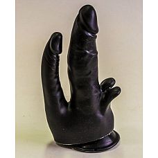 <strong>Чёрный двойной фаллоимитатор с клиторальными лепестками - 18,5 см.</strong> <br />
Фаллоимитатор на присоске для двойного проникновения с клиторальным стимулятором.<div class="charTableblock"><div><span>Длина, см</span>: 17</div><div><span>Диаметр, см</span>: 3.2</div><div><span>Материал</span>: ПВХ (PVC)</div><div><span>Цвет</span>: черный</div><div><span>Особенности</span>: двухголовый</div><div><span>Длина, см</span>: 17-20</div><div><span>Диаметр, см</span>: 3</div><div><span>Производитель</span>: Биоклон, Россия</div></div> Чёрный двойной фаллоимитатор с клиторальными лепестками - 18,5 см.
Фаллоимитатор на присоске для двойного проникновения с клиторальным стимулятором.