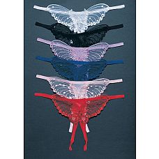 <strong>Стринги Бабочка </strong> <br />
Прозрачные стринги в виде бабочки. Украшены блестками. Имеют прорезь на промежности.<div class="charTableblock"><div><span>Размер</span>: S (42-44); M (44-46); L (46-48)</div><div><span>Цвет</span>: черный</div><div><span>Производитель</span>: Leg Avenue, США</div><div><span>В наличии</span>: S-M-L, черный</div></div> Стринги Бабочка
Прозрачные стринги в виде бабочки. Украшены блестками. Имеют прорезь на промежности.