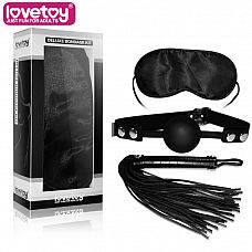 <strong>Эротический набор для игр: маска, кляп и плеть</strong> <br />
Эротический набор для игр: сатиновая маска, кляп-шар из силикона на ремешках и плеть.<div class="charTableblock"><div><span>Производитель</span>: Lovetoy, Китай</div></div> Эротический набор для игр: маска, кляп и плеть
Эротический набор для игр: сатиновая маска, кляп-шар из силикона на ремешках и плеть.