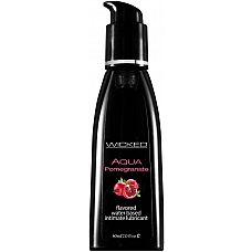 <strong>Лубрикант со вкусом граната Wicked Aqua Pomegranate - 60 мл.</strong> <br />
Терпкий лубрикант на водной основе со вкусом ароматного граната для изумительных эротических ласк.<div class="charTableblock"><div><span>Основа</span>: водная</div><div><span>Особенности</span>: оральная; вкусовая</div><div><span>Объем, мл</span>: 60-99</div><div><span>Объем, мл</span>: 60</div></div> Лубрикант со вкусом граната Wicked Aqua Pomegranate - 60 мл.
Терпкий лубрикант на водной основе со вкусом ароматного граната для изумительных эротических ласк.