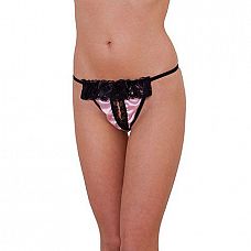 <strong>Трусики-стринги с кружевной оборкой и пикантным разрезом</strong> <br />
Трусики атласные с прорезью, розовые с отделкой черным кружевом. <div class="charTableblock"><div><span>Размер</span>: S (42-44); M (44-46); L (46-48)</div><div><span>Цвет</span>: красный, розовый</div><div><span>Производитель</span>: Xsensual Lingerie, Польша</div><div><span>В наличии</span>: S-M-L, розовый с черным</div></div> Трусики-стринги с кружевной оборкой и пикантным разрезом
Трусики атласные с прорезью, розовые с отделкой черным кружевом.