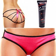 <strong>Smart Set 6: трусики с открытой попкой и водный анальный лубрикант</strong> <br />
Smart Set 6: трусики с открытой попкой и водный анальный лубрикант.<div class="charTableblock"><div><span>Размер</span>: S (42-44); M (44-46); L (46-48)</div><div><span>Цвет</span>: красный, розовый</div><div><span>Производитель</span>: Hustler, США</div><div><span>В наличии</span>: S-M, розовый с черным; M-L, розовый с черным</div></div> Smart Set 6: трусики с открытой попкой и водный анальный лубрикант
Smart Set 6: трусики с открытой попкой и водный анальный лубрикант.