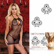 <strong>Smart Set 24: платье-сетка и пэстисы из чёрных кристаллов</strong> <br />
Smart Set 24: платье-сетка и пэстисы из чёрных кристаллов.<div class="charTableblock"><div><span>Размер</span>: S (42-44); M (44-46); L (46-48)</div><div><span>Цвет</span>: черный</div><div><span>Производитель</span>: Hustler, США</div><div><span>В наличии</span>: S-M-L, черный</div></div> Smart Set 24: платье-сетка и пэстисы из чёрных кристаллов
Smart Set 24: платье-сетка и пэстисы из чёрных кристаллов.