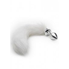   White Tail Buttplug Silver SH-OU134SIL 
