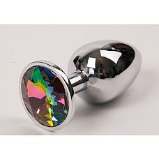 <strong>Серебряная металлическая анальная пробка с радужным стразиком - 9,5 см.</strong> <br />
Металлическая анальная пробка, основание которой декорировано блестящим кристаллом.<div class="charTableblock"><div><span>Длина, см</span>: 9.50</div><div><span>Диаметр, см</span>: 4.00</div><div><span>Материал</span>: металл</div><div><span>Длина, см</span>: 9-12</div><div><span>Диаметр, см</span>: 4</div></div> Серебряная металлическая анальная пробка с радужным стразиком - 9,5 см.
Металлическая анальная пробка, основание которой декорировано блестящим кристаллом.