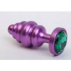 <strong>Фиолетовая ребристая анальная пробка с зеленым кристаллом - 7,3 см.</strong> <br />
Металлическая анальная пробка с ограничительным основанием для безопасного использования и кристаллом.<div class="charTableblock"><div><span>Длина, см</span>: 7.30</div><div><span>Диаметр, см</span>: 2.90</div><div><span>Материал</span>: металл</div><div><span>Длина, см</span>: 5-8</div><div><span>Диаметр, см</span>: 2</div></div> Фиолетовая ребристая анальная пробка с зеленым кристаллом - 7,3 см.
Металлическая анальная пробка с ограничительным основанием для безопасного использования и кристаллом.