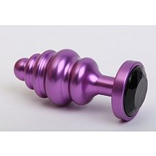 <strong>Фиолетовая ребристая анальная пробка с чёрным кристаллом - 7,3 см.</strong> <br />
Металлическая анальная пробка с ограничительным основанием для безопасного использования и кристаллом.<div class="charTableblock"><div><span>Длина, см</span>: 7.30</div><div><span>Диаметр, см</span>: 2.90</div><div><span>Материал</span>: металл</div><div><span>Длина, см</span>: 5-8</div><div><span>Диаметр, см</span>: 2</div></div> Фиолетовая ребристая анальная пробка с чёрным кристаллом - 7,3 см.
Металлическая анальная пробка с ограничительным основанием для безопасного использования и кристаллом.