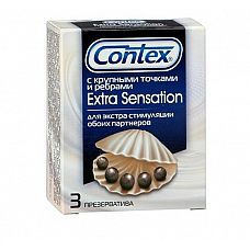 <strong>Презервативы с крупными точками и рёбрами Contex Extra Sensation - 3 шт.</strong> <br />
Презервативы Contex Extra Sensation с более крупными точками и ребрами для экстра стимуляции обоих партнеров.<div class="charTableblock"><div><span>Производитель</span>: Contex, Франция</div></div> Презервативы с крупными точками и рёбрами Contex Extra Sensation - 3 шт.
Презервативы Contex Extra Sensation с более крупными точками и ребрами для экстра стимуляции обоих партнеров.