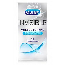 <strong>Ультратонкие презервативы Durex Invisible - 12 шт.</strong> <br />
Прозрачные презервативы со смазкой, особая форма с накопителем.<div class="charTableblock"><div><span>Производитель</span>: Durex, Великобритания</div></div> Ультратонкие презервативы Durex Invisible - 12 шт.
Прозрачные презервативы со смазкой, особая форма с накопителем.